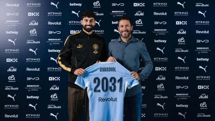 维亚纳：格瓦迪奥尔符合曼城后卫终极模板，续约至2031