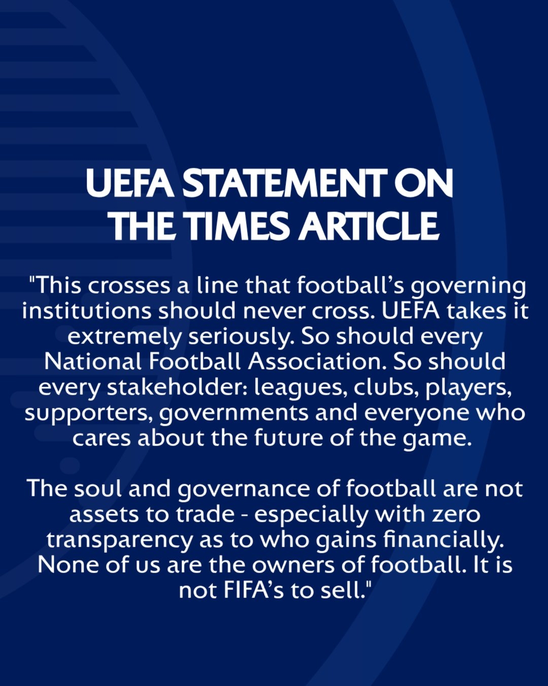 欧足联炮轰FIFA出售世界杯股权：足球灵魂不可交易
